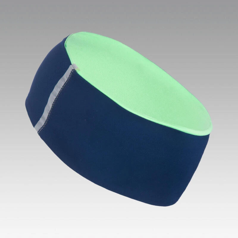 Bandeau Enfant Hiver Réversible D'athlétisme Bleu Marine Et Vert Clair – Image 3