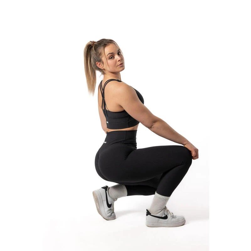 Brassière De Sport Côtelée V2 Noir – Image 4