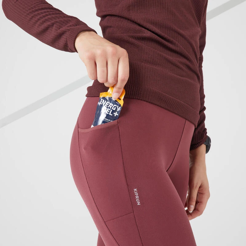 COLLANT RUNNING CHAUD FEMME- KIPRUN WARM BORDEAUX â Image 4