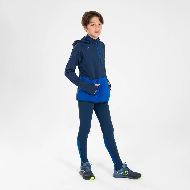 COLLANT RUNNING ENFANT - KIPRUN DRY+ BLEU MARINE ET BLEU ELECTRIQUE â Image 3