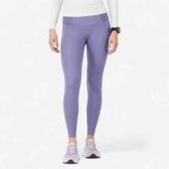 COLLANT RUNNING FEMME -KIPRUN SUPPORT MAUVE