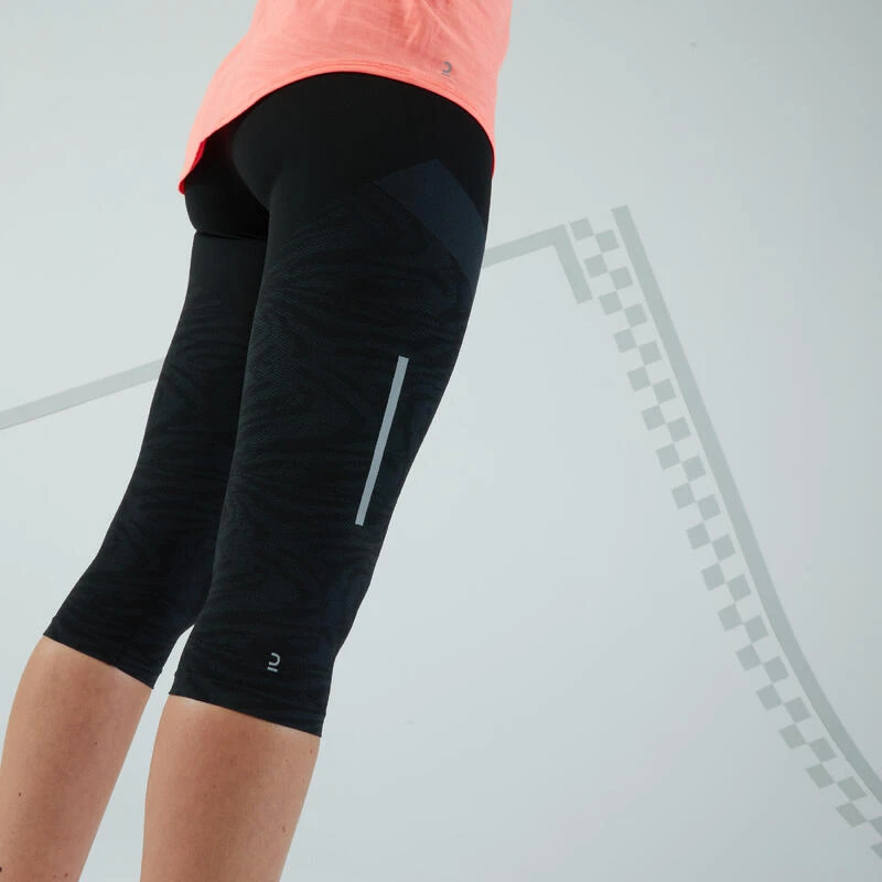 Corsaire Running Sans Couture Femme - KIPRUN CARE Noir â Image 4