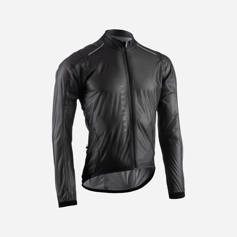 Coupe Pluie Vélo Route Manches Longues Homme - Racer Ultralight Noir