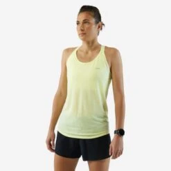 Débardeur Running Avec Brassière Intégrée Femme - KIPRUN CARE Jaune