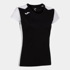 Maillot Manches Courtes Fille Joma Record Ii Noir Blanc