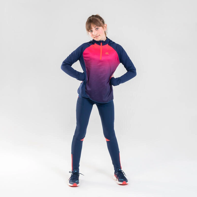 MAILLOT MANCHES LONGUES CHAUD RUNNING FILLE - KIPRUN WARM+ MARINE ROSE â Image 3