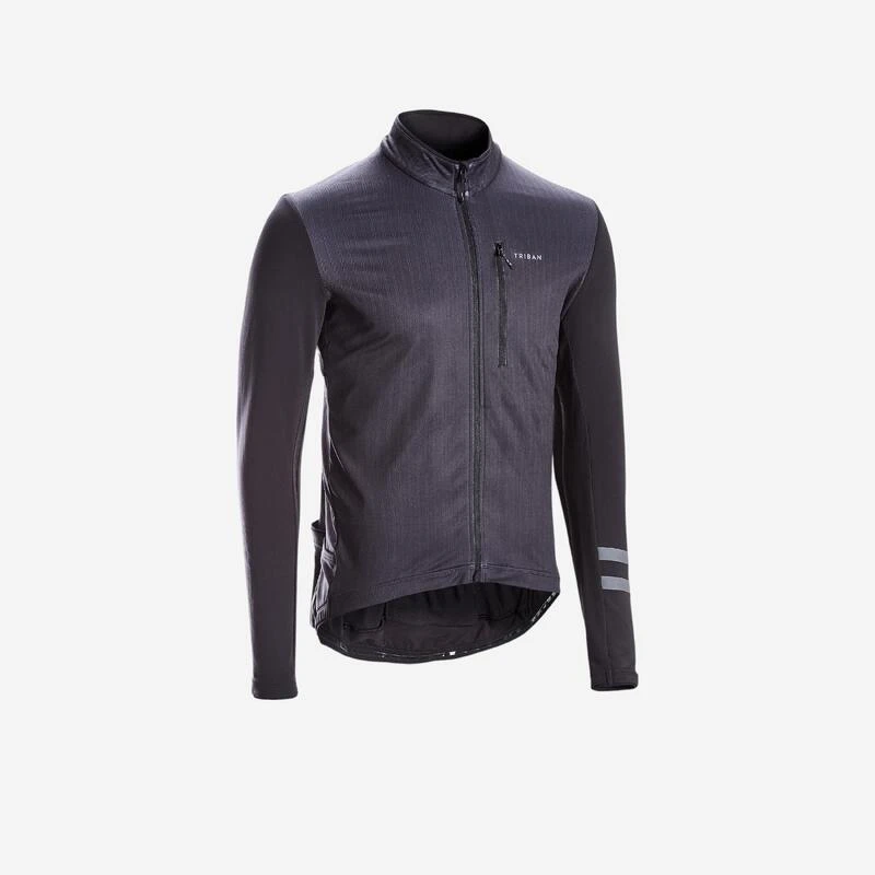 MAILLOT MANCHES LONGUES VELO ROUTE TRIBAN RC500 NOIR