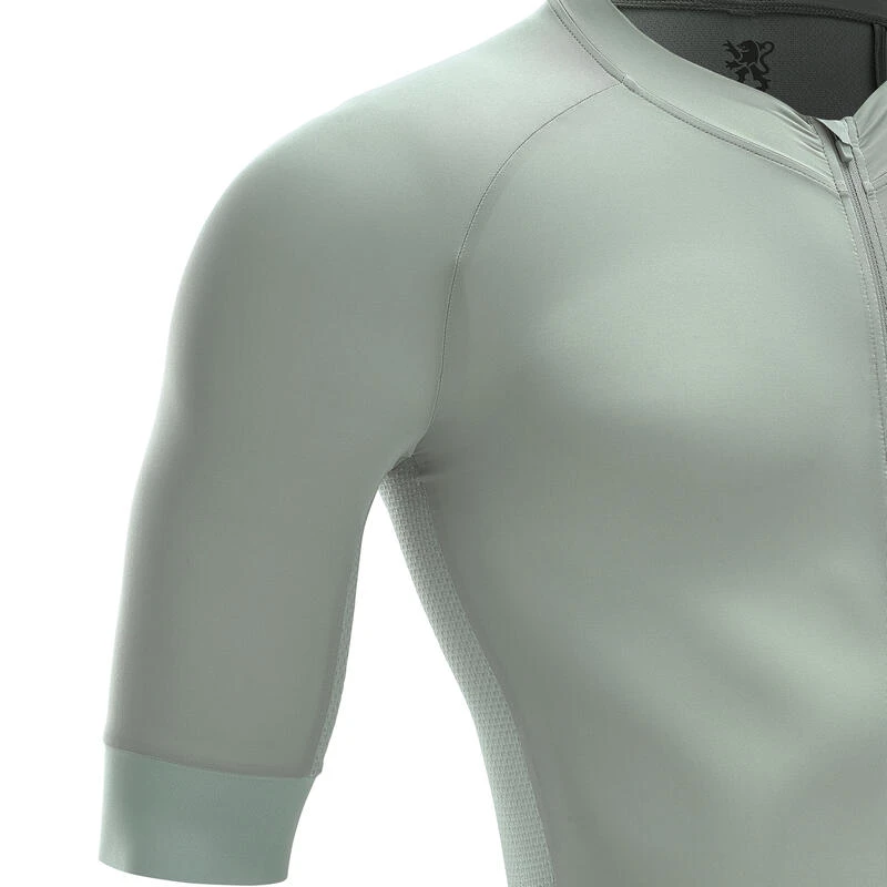 Maillot Vélo Route Manches Courtes été Homme - ENDURANCE RACER Gris Sauge – Image 4