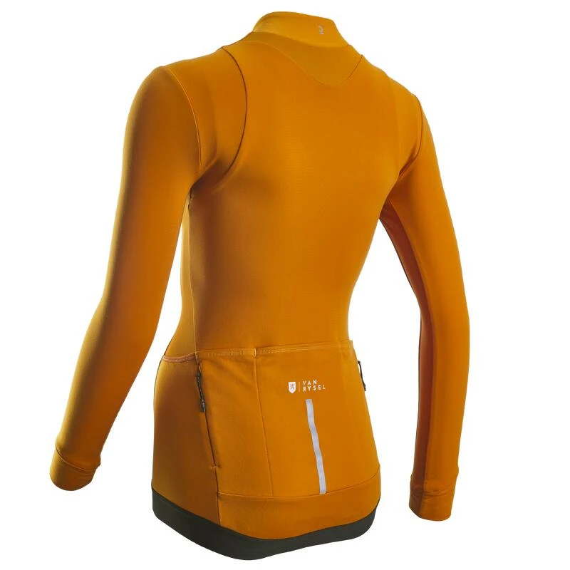 MAILLOT VELO ROUTE MANCHES LONGUES RCR FEMME CAMEL â Image 2