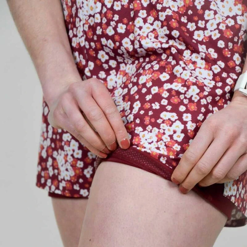 Short Course à Pied Femme Bordeaux Floral Ecoresponsable – Image 5