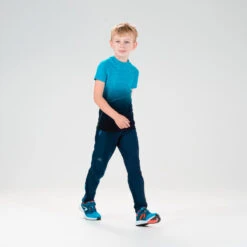 T-SHIRT MANCHES COURTES RUNNING ENFANT - KIPRUN SKINCARE BLEU