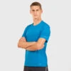 T-SHIRT PERF MANCHES COURTES TRAIL RUNNING HOMME BLEU