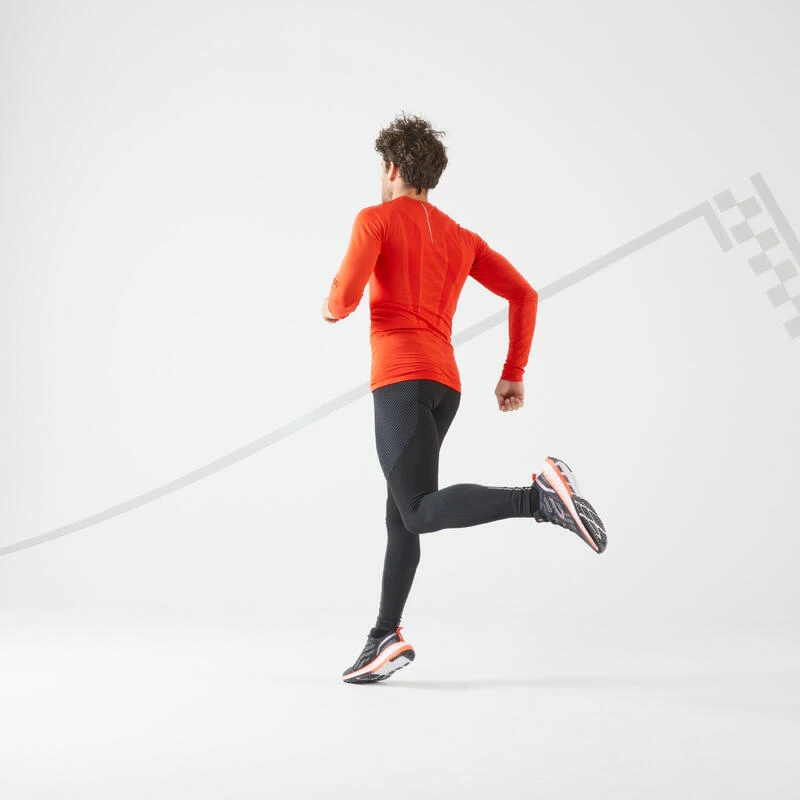 T-SHIRT RUNNING MANCHES LONGUES HIVER HOMME - KIPRUN SKINCARE ROUGE LTD â Image 2