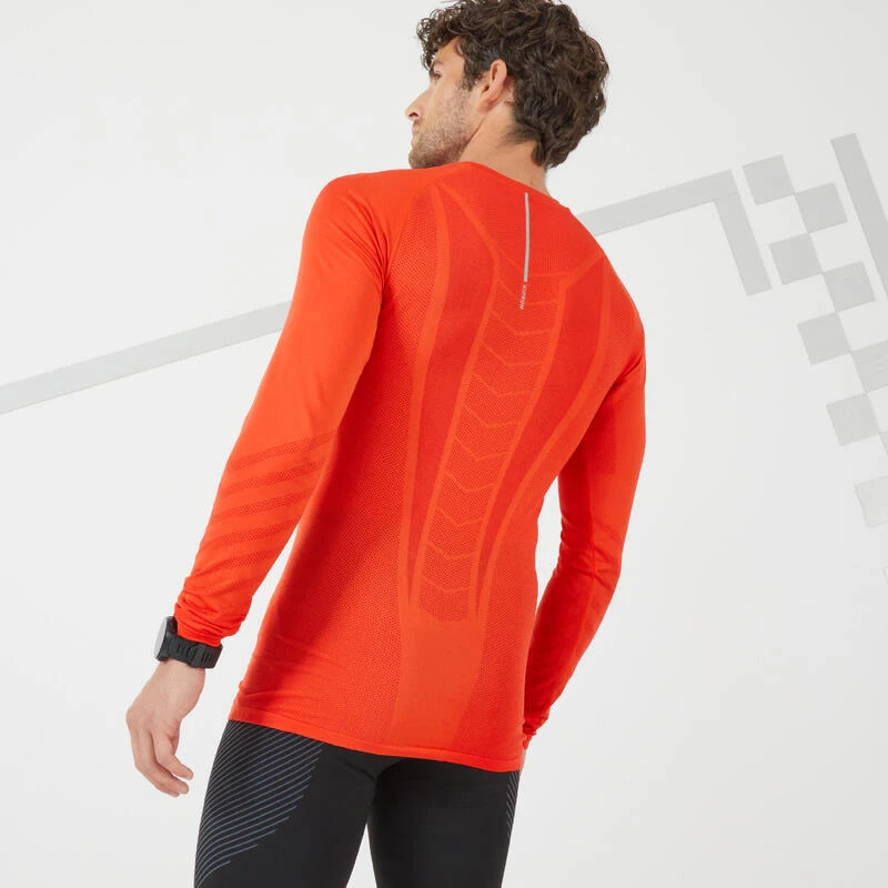 T-SHIRT RUNNING MANCHES LONGUES HIVER HOMME - KIPRUN SKINCARE ROUGE LTD â Image 3