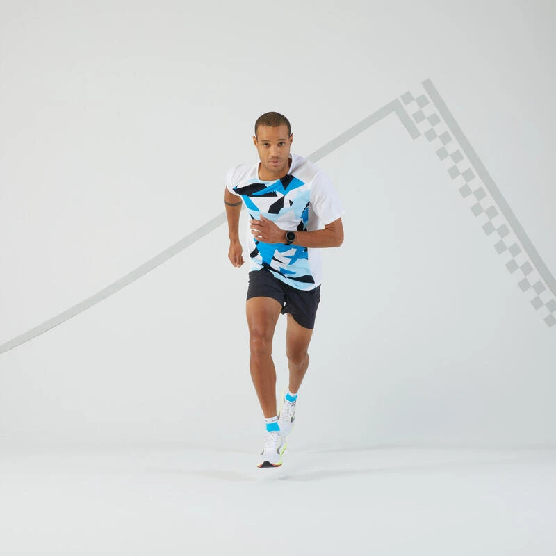 T-shirt Running Respirant Homme - KIPRUN LIGHT BLANC ET BLEU â Image 2