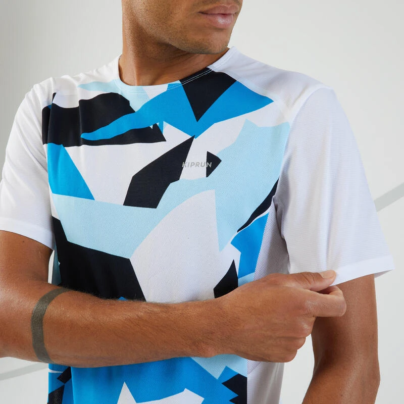T-shirt Running Respirant Homme - KIPRUN LIGHT BLANC ET BLEU â Image 5