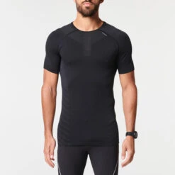 T-shirt Running Respirant Homme - KIPRUN SKINCARE NOIR