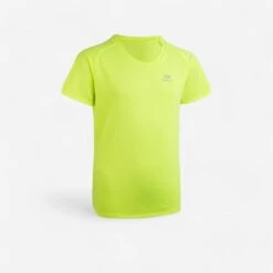 Kalenji Tee Shirt Enfant Athlétisme Club Personnalisable Jaune Fluo