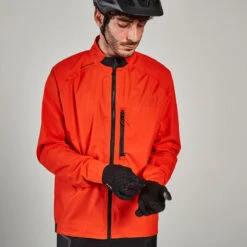 Rockrider VESTE COUPE PLUIE VELO VTT EXPL 500 ROUGE