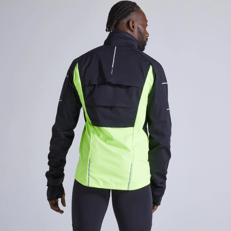 VESTE RUNNING HIVER DEPERLANTE COUPE-VENT HOMME KIPRUN WARM REGUL JAUNE â Image 3