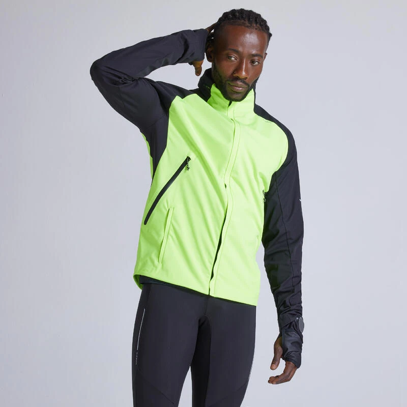 VESTE RUNNING HIVER DEPERLANTE COUPE-VENT HOMME KIPRUN WARM REGUL JAUNE â Image 4